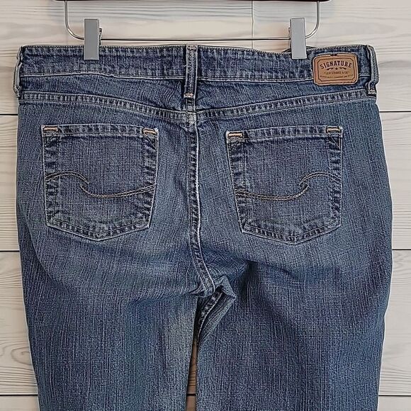Levi Strauss signature low-rise bootcut blue denim jeans Size 12S - Picture 7 of 15